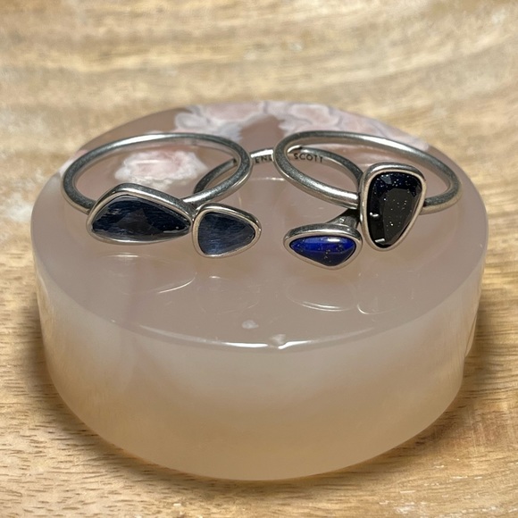 Kendra Scott Ivy Ring Set in Navy Silver-tone - Picture 2 of 10